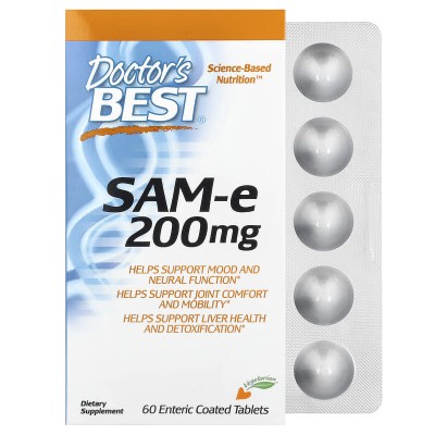 SAMe 200 мг 60 таблетки | Doctor's Best SAMe 200 мг 60 таблетки | Doctor's Best