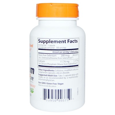 Selenium 200 mcg 180 Veggie Caps | Doctors Best Има противовирусно действие Подпомага функцията на щитовидната жлеза Повишава защитите на имунната система Възпрепятства развитието на хепатит С Selenium 200 mcg 180 Veggie Caps | Doctors Best Има противовир