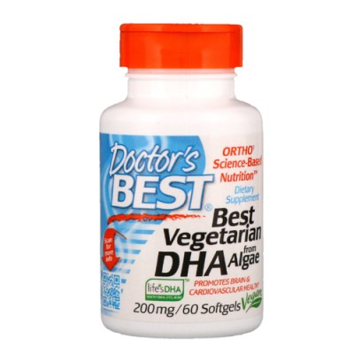 Vegan DHA from Aglae 200 мг 60 гел-капсули | Doctors Best DHA киселина, получена от морски водорасли Schizochytrium sp. Продукт без токсини и тежки метали Засилва функциите на имунната система По Vegan DHA from Aglae 200 мг 60 гел-капсули | Doctors Best D