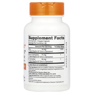 Zinc L-Carnosine Complex with PepZin Gl 120 веге капсули | Doctor's Best