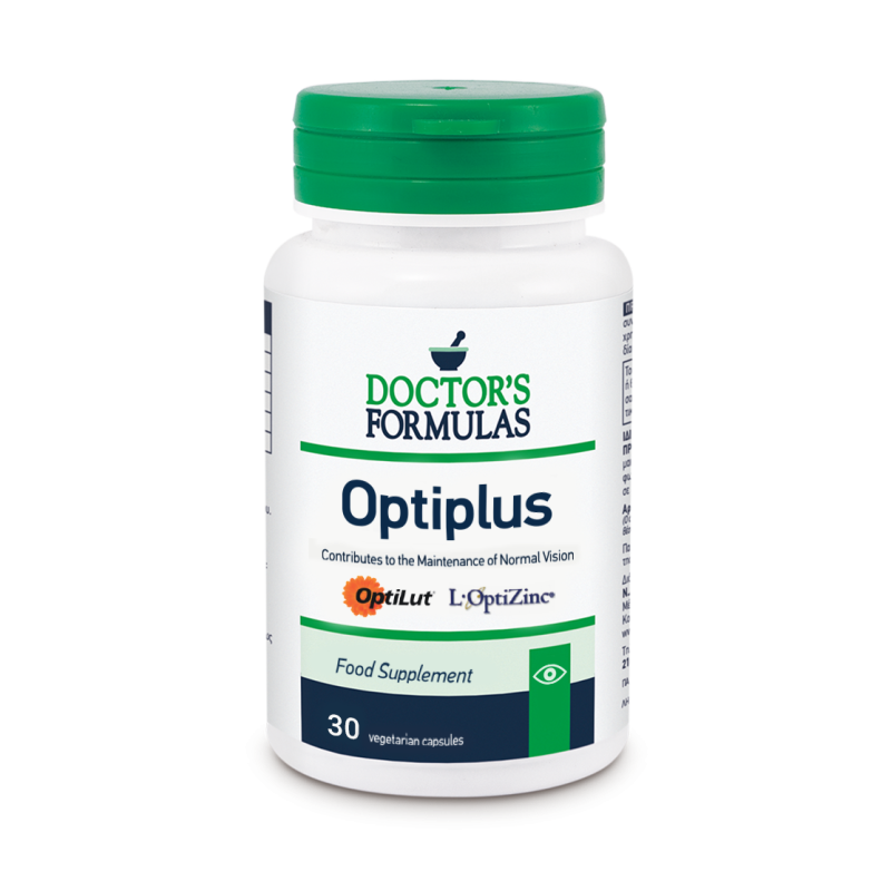 [Optiplus 30 веге капсули | Doctors Formulas Осигурява добро здраве на очите Намалява риска от свързана с възрастта макулна дегенерация Помага за защитата на очите от оксидативно увреждане, причинено от с