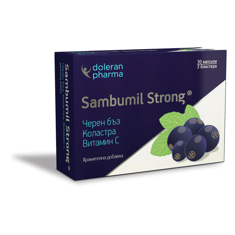 Sambumil Strong 30 капсули | Doleran Pharma За увеличаване защитните сили на имунната система За профилактика и при различни вирусни, бактериални и други типове инфекции Увеличава количеството на имунните кле Sambumil Strong 30 капсули | Doleran Pharma За
