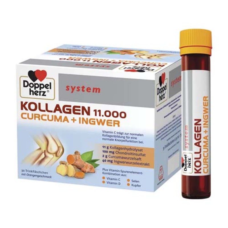 System Collagen Plus Curcuma & Ingwer 11 000 мг 30 флакона | Doppelherz