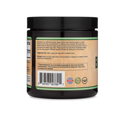 Blue Spirulina Powder 30 грама | Double Wood Отстранява тежки метали, радионуклиди и други токсини Повишава имунитета  Забавя стареенето на кожата Намалява кръвното налягане Намалява нивата на холе Blue Spirulina Powder 30 грама | Double Wood Отстранява т