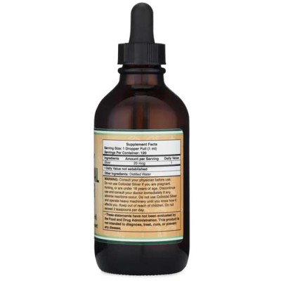 Colloidal Silver 20 PPM 120 мл | Double Wood Осигурява мощна подкрепа на имунната система Много силно антибактериално и антимикробно действие Помага при вирусни заболявания Поддържа здравето на кожата К Colloidal Silver 20 PPM 120 мл | Double Wood Осигуря