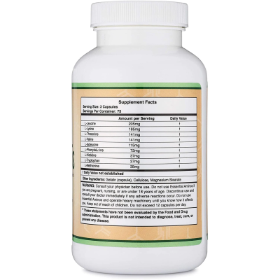Essential Amino Acids 225 капсули | Double Wood Потиска мускулния катаболизъм Стимулира протеиновия синтез и мускулния растеж Подсигурява мускулите с всички необходими компоненти за растеж Укрепва работосп Essential Amino Acids 225 капсули | Double Wood П