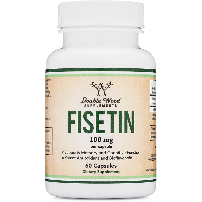 Fisetin 100 мг 60 капсули | Double Wood Подобрява здравето на мозъка и паметта Подпомага изчистването от свободните радикали Насърчава здравословното стареене Проявява противоракови способности Предпазв Fisetin 100 мг 60 капсули | Double Wood Подобрява зд