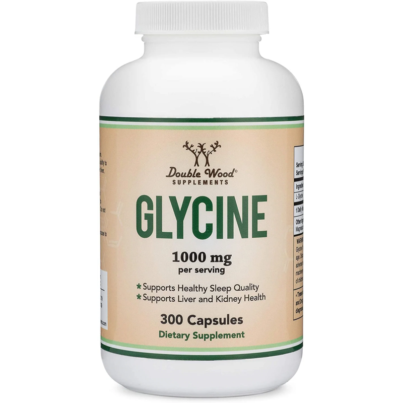 Glycine 500 мг 300 капсули | Double Wood Подпомага здравословния, качествен сън, без да причинява сънливост през деня Подобрява мозъчната дейност Допринася за нормализиране на съня Повишава устойчивостта н Glycine 500 мг 300 капсули | Double Wood Подпомаг