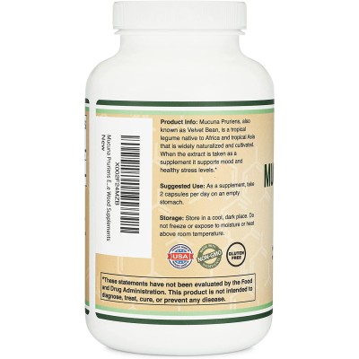 Mucuna Pruriens Extract 500 мг 210 капсули | Double Wood Стандартизиран до 20% L Dopa, който е един от основните градивни елементи на допамина Повишава мотивацията и фокуса Веган, без ГМО и без глутен Прои Mucuna Pruriens Extract 500 мг 210 капсули | Doub