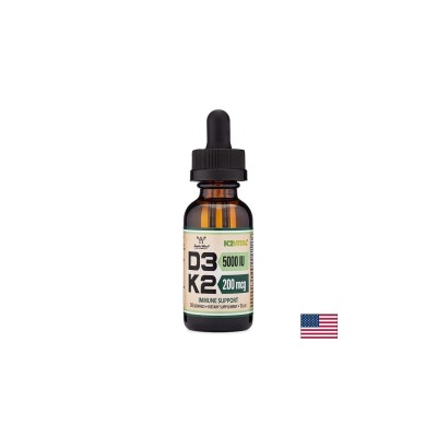 Витамин D3 5000 IU + K2 200 µg, капки, 29.6 ml | Double Wood Supplements