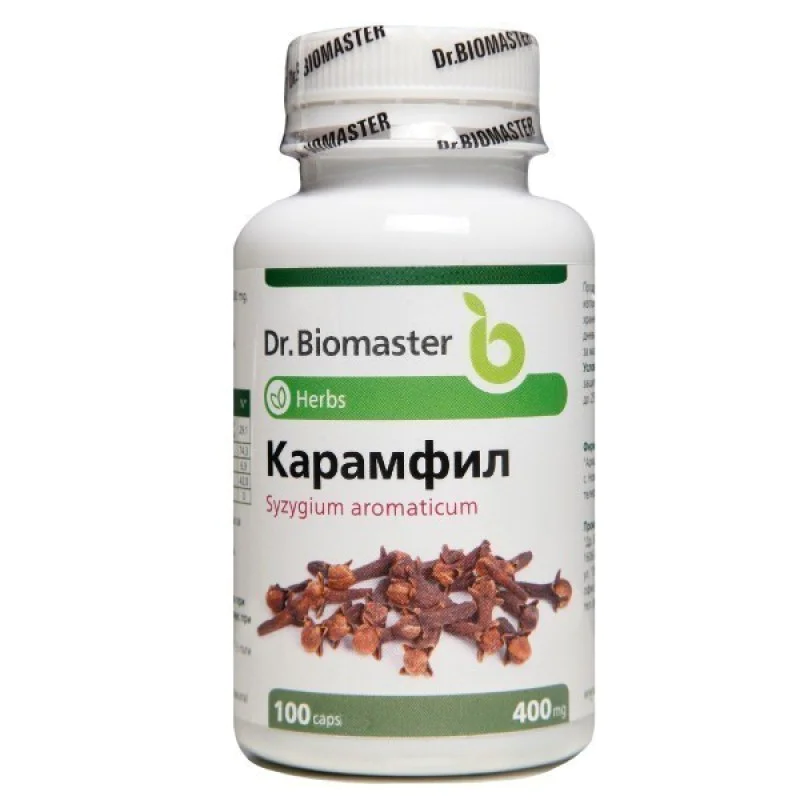 Карамфил 400 мг 100 капсули | Dr. Biomaster Карамфил 400 мг 100 капсули | Dr. [Карамфил 400 мг 100 капсули | Dr. Biomaster Мощен антиоксидант, подпомагащ детоксикацията на тялото Подпомага храносмилането Грижи се за добрата имунна функция Карамфил на за Пречистване на Организма