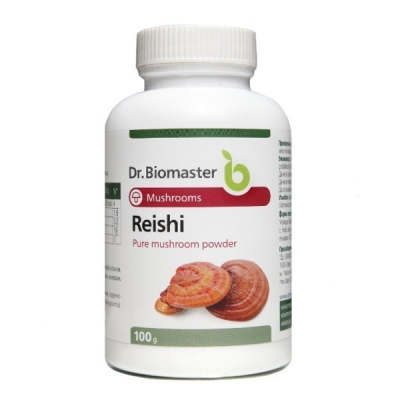 Reishi Mushroom 100 гр прах | Dr. Biomaster Спомага за нормалното функциониране на сърдечно-съдовата система Намалява кръвното налягане Укрепва имунната защита Намалява нивата на кръвната захар и „ло Reishi Mushroom 100 гр прах | Dr. Biomaster Спомага за 