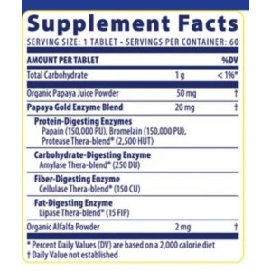 Papaya Gold - Папая с мента 120 Таблетки | Enzymedica Papaya Gold - Папая с мента 120 Таблетки | Enzymedica