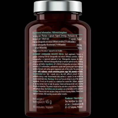 Ashwagandha KSM-66 200 mg - 90 капсули | ESSENSEY Ashwagandha KSM-66 200 mg - 90 капсули | ESSENSEY