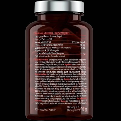 Caffeine 200 mg - 120 капсули | ESSENSEY