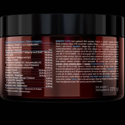 FLEXER | with 7500 mg Collagen Type I, II and III - Портокал и манго 225 г | ESSENSEY