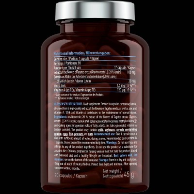Lutein Forte 20 mg | with Zinc & Vitamin A - 90 капсули | ESSENSEY Lutein Forte 20 mg | with Zinc & Vitamin A - 90 капсули | ESSENSEY