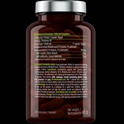 Rhodiola Rosea 100 mg - 90 капсули | ESSENSEY Rhodiola Rosea 100 mg - 90 капсули | ESSENSEY