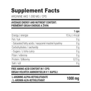 Arginine AKG 1000 mg - 100 капсули | Extrifit Sports Nutrition