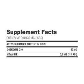 Coenzyme Q10 30 mg + Vitamin E - 100 капсули | Extrifit Sports Nutrition