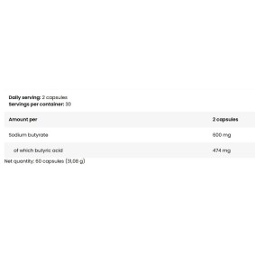 Sodium Butyrate 300 мг 60 капсули | FA Nutrition Sodium Butyrate 300 мг 60 капсули | FA Nutrition