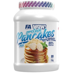 WOW ! Protein Pancakes | 20% Protein - No Sugar Added - Бял шоколад с кокос 1000 г | FA Nutrition