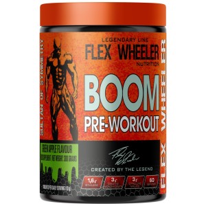 BOOM Pre-Workout Formula - Зелена ябълка 300 г | Flex Wheeler Signature Series