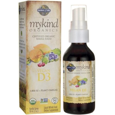 Mykind Organics Vegan D3 Спрей 58 мл | Garden of life Осигурява необходимите на тялото омега мастни киселини Намалява възпаленията и подпомага здравето на костите и ставите Може да помогне при депресия и друг Mykind Organics Vegan D3 Спрей 58 мл | Garden 