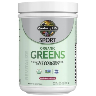 Sport Organic Greens - Ябълка с горски плодое 270 г | Garden of Life