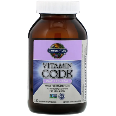 Vitamin Code Raw Prenatal 180 капсули | Garden of Life Съдържа всички необходими вещества за доброто протичане на бременността За по-добро здраве на жената по време на планиране на бременността Подпомага добр Vitamin Code Raw Prenatal 180 капсули | Garden