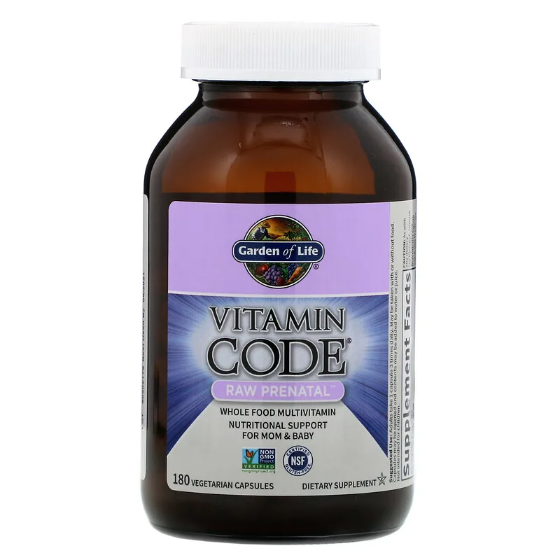 Vitamin Code Raw Prenatal 180 капсули | Garden of Life Съдържа всички необходими вещества за доброто протичане на бременността За по-добро здраве на жената по време на планиране на бременността Подпомага добр Vitamin Code Raw Prenatal 180 капсули | Garden