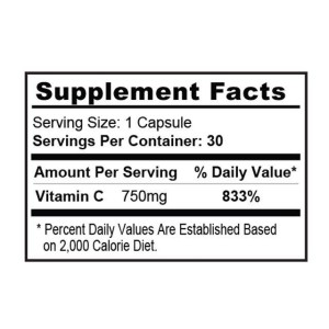Vitamin C 750 mg / Immune System Support - 30 капсули | Gaspari Nutrition