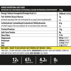 BestOats - Неовкусен 1000 г | Genius Nutrition