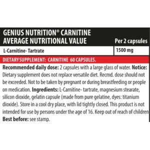 Carnitine - 60 капсули | Genius Nutrition Carnitine - 60 капсули | Genius Nutrition