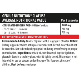 CLA-Fuse - 90 Гел капсули | Genius Nutrition CLA-Fuse - 90 Гел капсули | Genius Nutrition