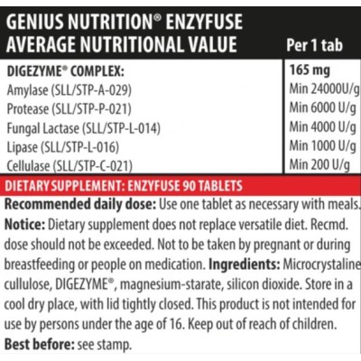 EnzyFuse - 90 Таблетки | Genius Nutrition