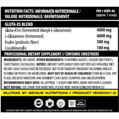 Gluta - X5 - Зелена ябълка 405 г | Genius Nutrition
