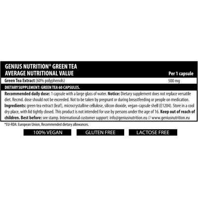 Green Tea - 60 капсули | Genius Nutrition Green Tea - 60 капсули | Genius Nutrition