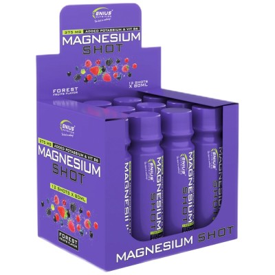 Magnesium Shot 375 mg - Горски плодове 12 x 80 мл | Genius Nutrition