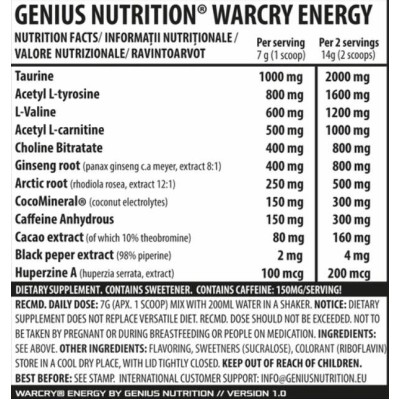 WarCry Energy - Диня 300 г | Genius Nutrition