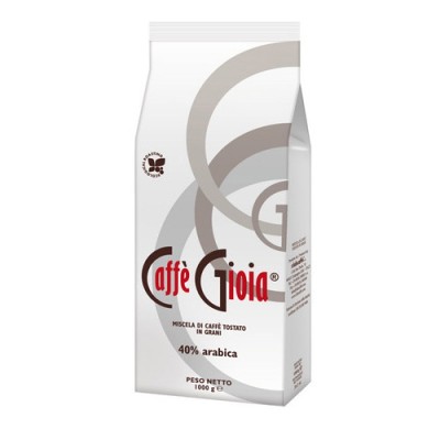 Caffe Gioia Bianca 40% Арабика 1кг. Кафе на зърна Какво знаем за Gioia? Gioia е компания, създадена през 1949 година от Д. Джоя, чиято идея била да се занимава със зарзаватчийство, по-точно, да продава зарзават. Но Caffe Gioia Bianca 40% Арабика 1кг. Кафе