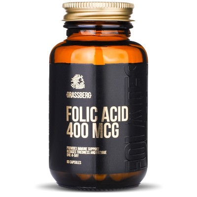 Folic Acid 400 мкг 60 капсули | Grassberg