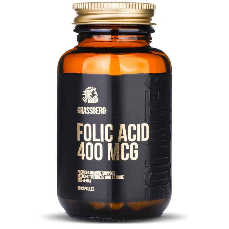 Folic Acid 400 мкг 60 капсули | Grassberg Folic Acid 400 мкг 60 капсули | Grassberg