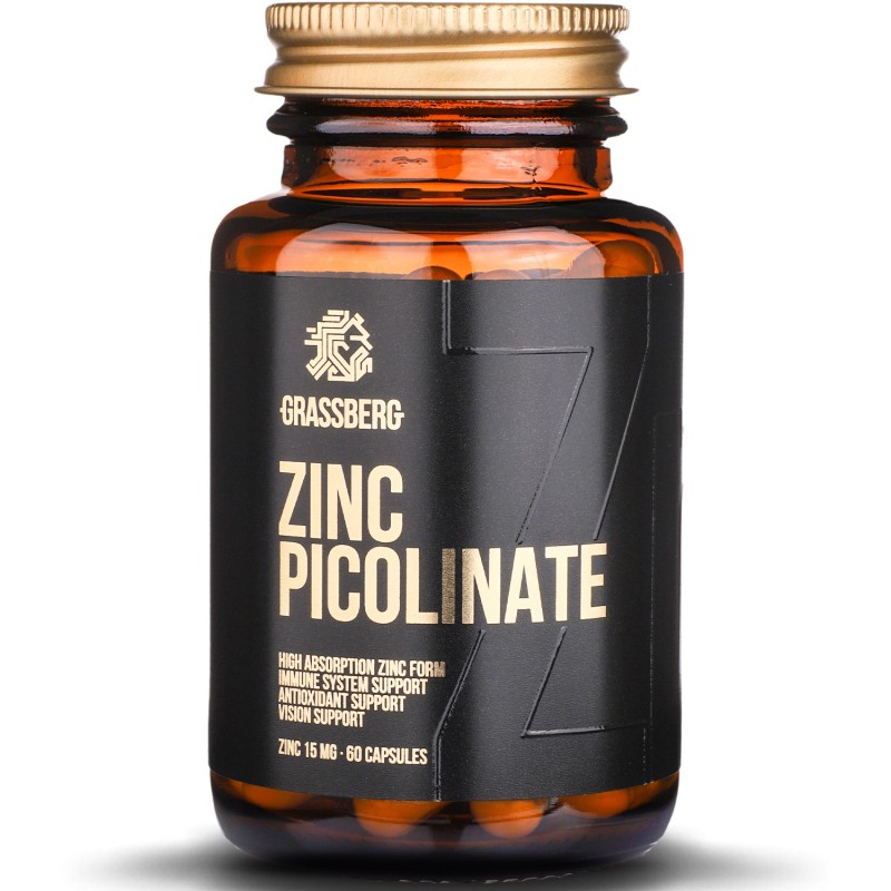 High Absorption Zinc Picolinate 15 мг 60 капсули | Grassberg