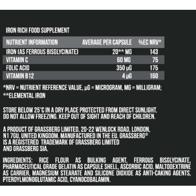 Iron Complex 60 капсули | Grassberg