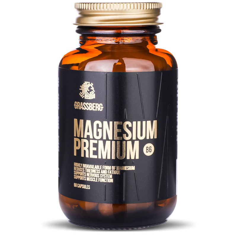 Magnesium Premium B6 60 капсули | Grassberg