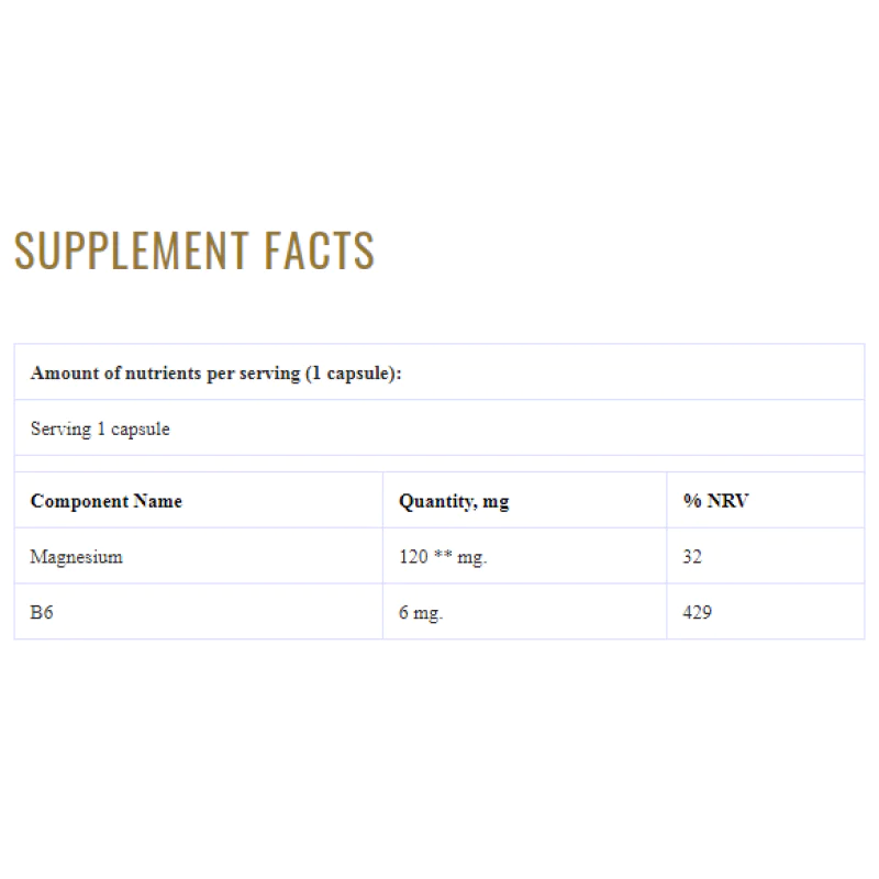 Magnesium Premium B6 60 капсули | Grassberg Magnesium Premium B6 60 капсули | Grassberg