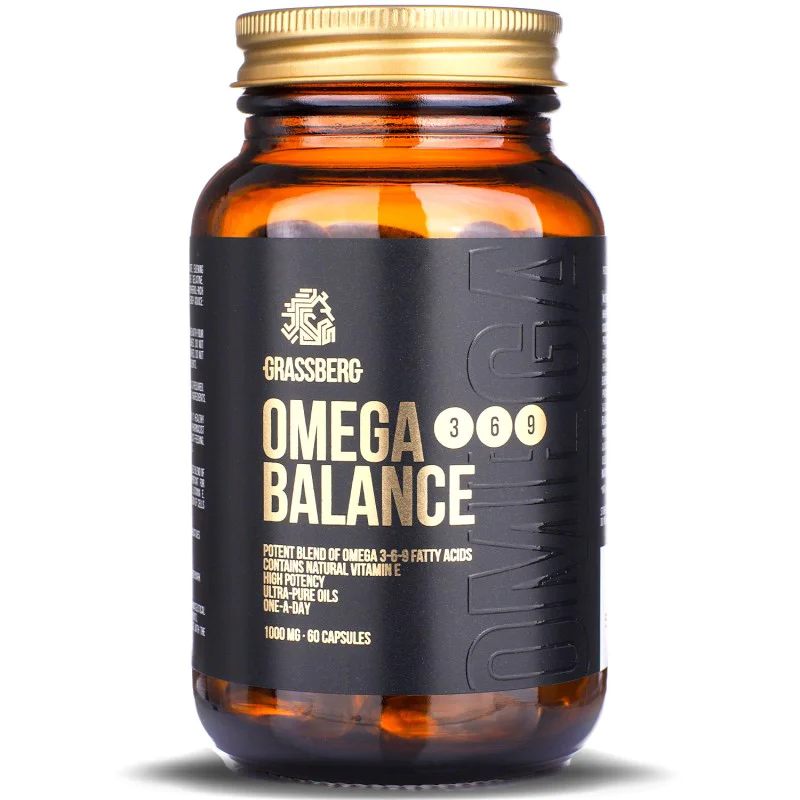Omega 3-6-9 Balance 1000 мг 60 гел-капсули | Grassberg Omega 3-6-9 Balance 1000 мг 60 гел-капсули | Grassberg