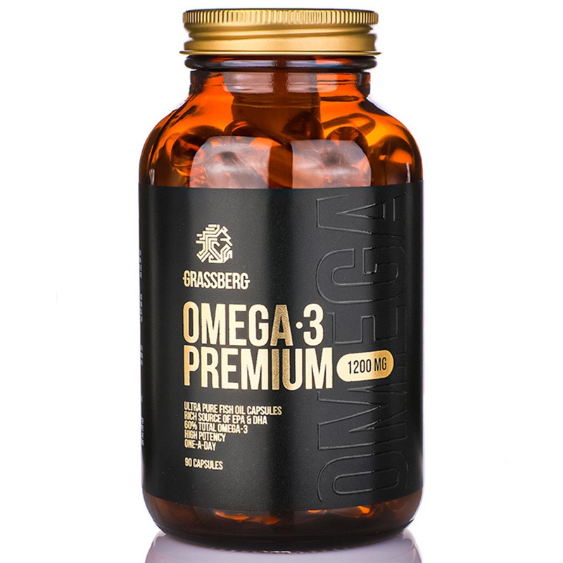 Omega-3 Premium 1200 мг 90 гел-капсули | Grassberg