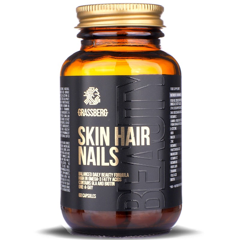 Skin Hair Nails 60 гел-капсули | Grassberg